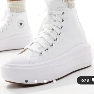 LIMITED EDITION CONVERSE ALL-STAR CHUCK TAYLOR WHITE LEATHER HIGH-TOPS, UNISEX
